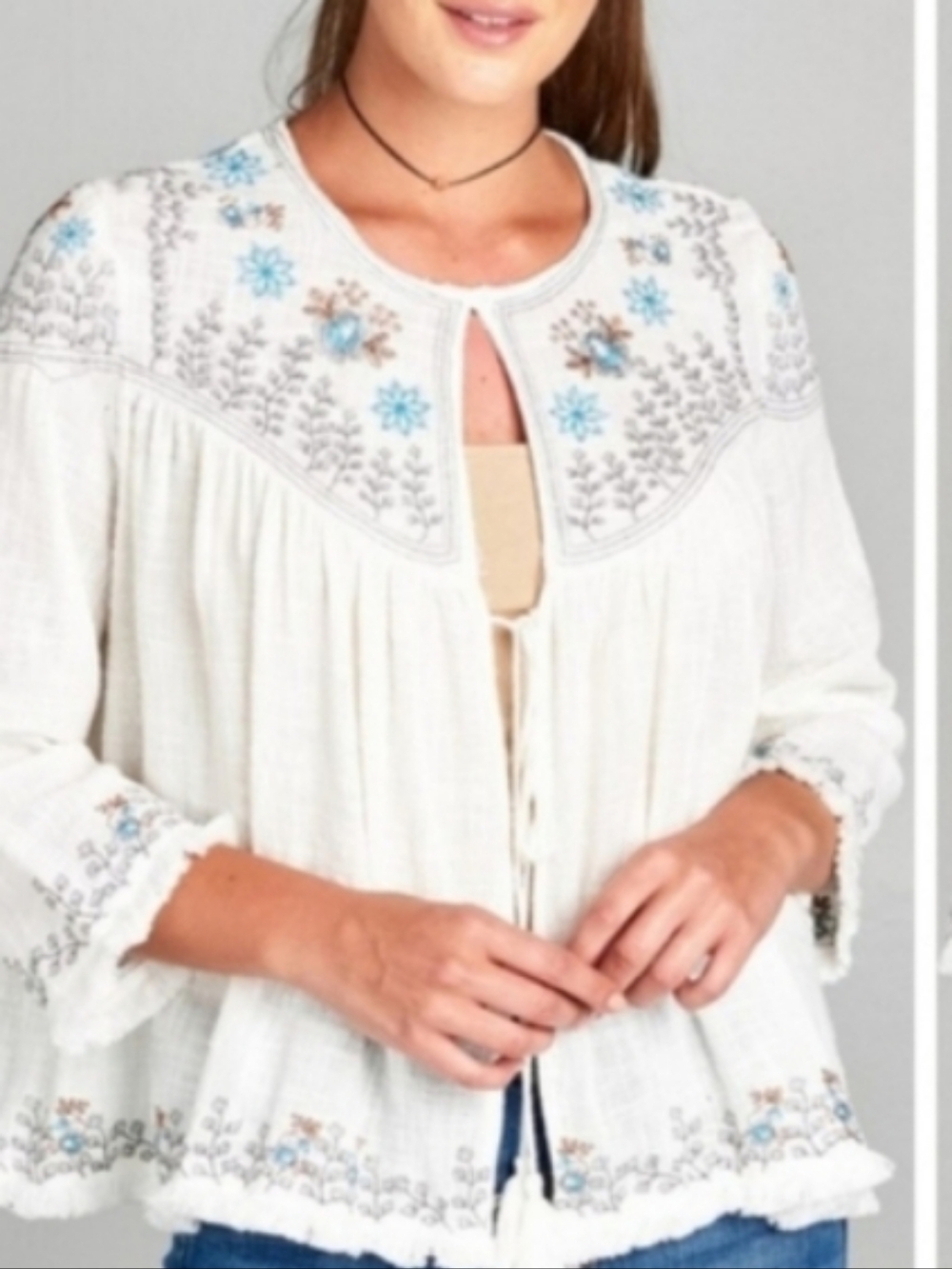 Velzera Boho Cottagecore Fairycore Open Kimono Shawl Wrap Cape